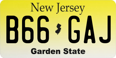 NJ license plate B66GAJ