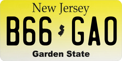 NJ license plate B66GAO
