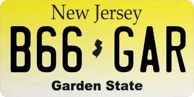 NJ license plate B66GAR