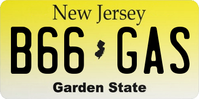 NJ license plate B66GAS
