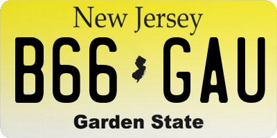 NJ license plate B66GAU