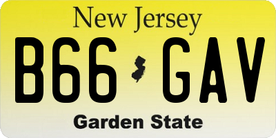 NJ license plate B66GAV