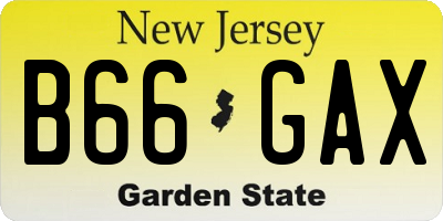 NJ license plate B66GAX