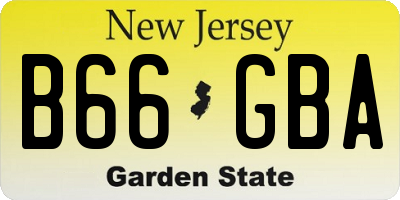 NJ license plate B66GBA