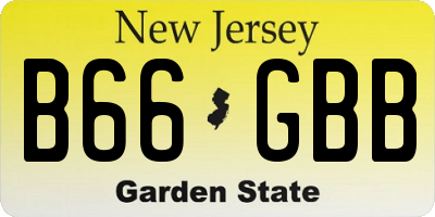 NJ license plate B66GBB