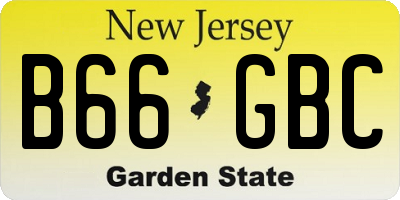 NJ license plate B66GBC