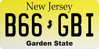 NJ license plate B66GBI