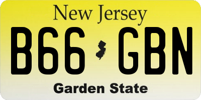 NJ license plate B66GBN