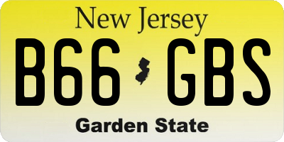 NJ license plate B66GBS