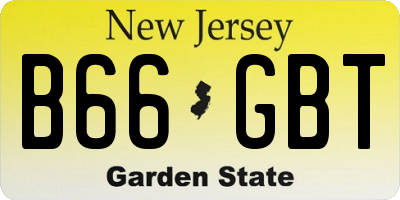 NJ license plate B66GBT