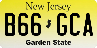 NJ license plate B66GCA