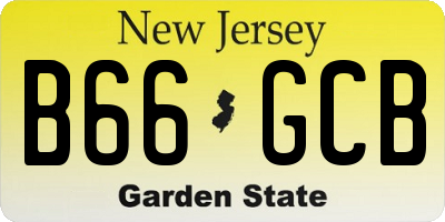 NJ license plate B66GCB