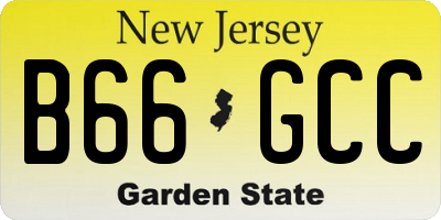 NJ license plate B66GCC
