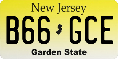 NJ license plate B66GCE