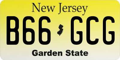NJ license plate B66GCG