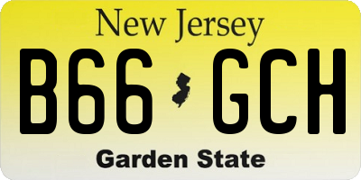 NJ license plate B66GCH