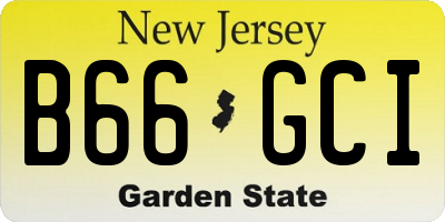 NJ license plate B66GCI
