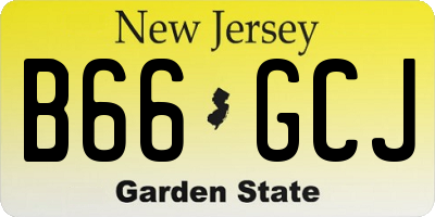 NJ license plate B66GCJ