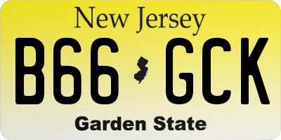NJ license plate B66GCK