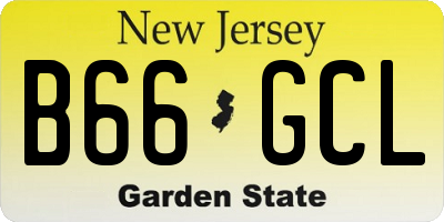NJ license plate B66GCL