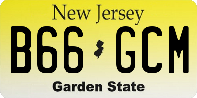 NJ license plate B66GCM