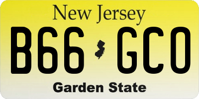 NJ license plate B66GCO
