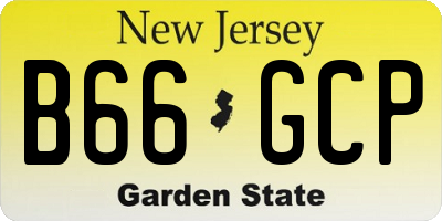 NJ license plate B66GCP