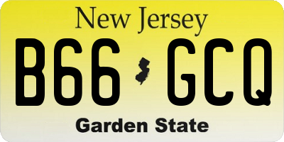 NJ license plate B66GCQ