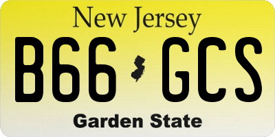 NJ license plate B66GCS