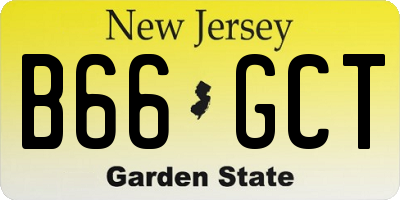 NJ license plate B66GCT
