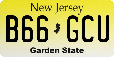 NJ license plate B66GCU
