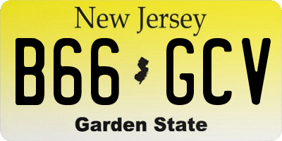NJ license plate B66GCV