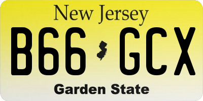 NJ license plate B66GCX