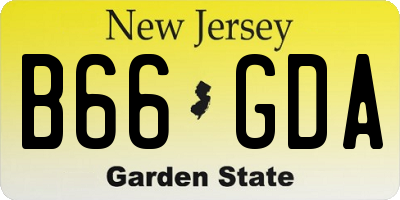 NJ license plate B66GDA