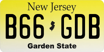 NJ license plate B66GDB