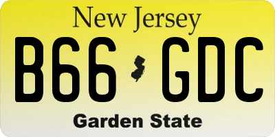 NJ license plate B66GDC