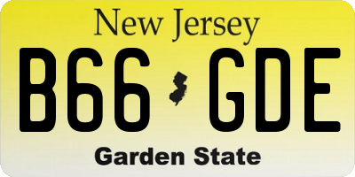 NJ license plate B66GDE