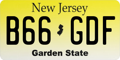 NJ license plate B66GDF