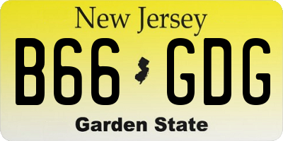 NJ license plate B66GDG