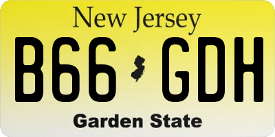 NJ license plate B66GDH