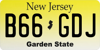 NJ license plate B66GDJ
