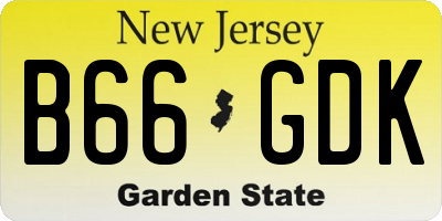 NJ license plate B66GDK