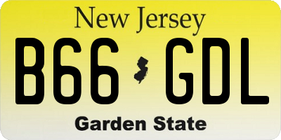 NJ license plate B66GDL