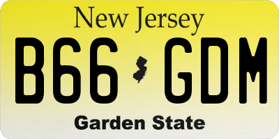 NJ license plate B66GDM