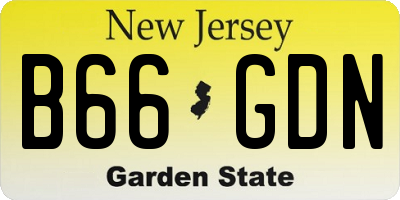 NJ license plate B66GDN