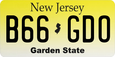 NJ license plate B66GDO