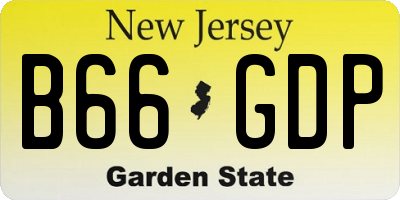 NJ license plate B66GDP
