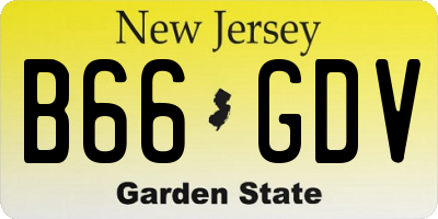 NJ license plate B66GDV
