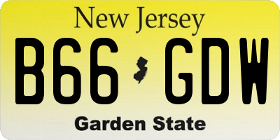 NJ license plate B66GDW