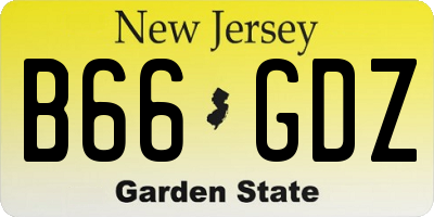 NJ license plate B66GDZ